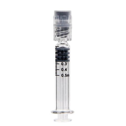 0.5ml glass syringe with luer lock for oil front show