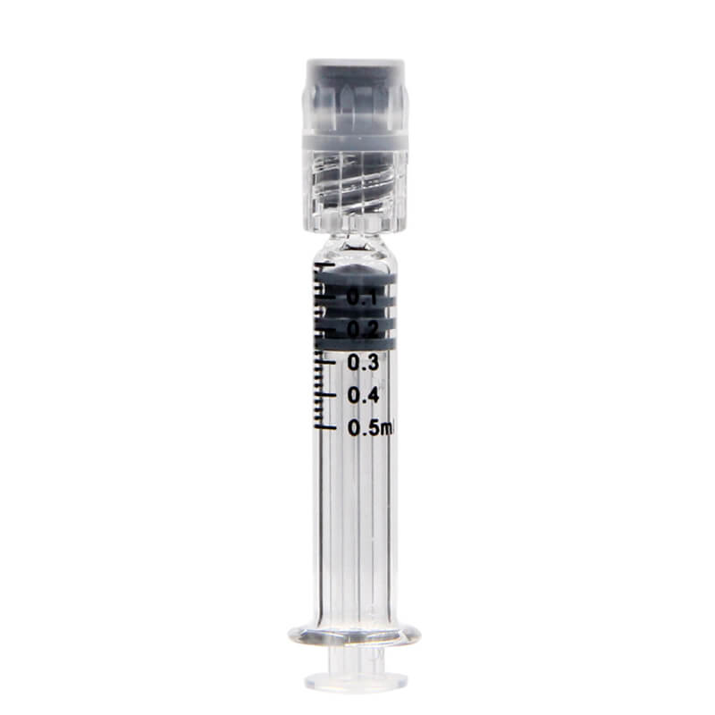0.5ml glass syringe with luer lock for oil