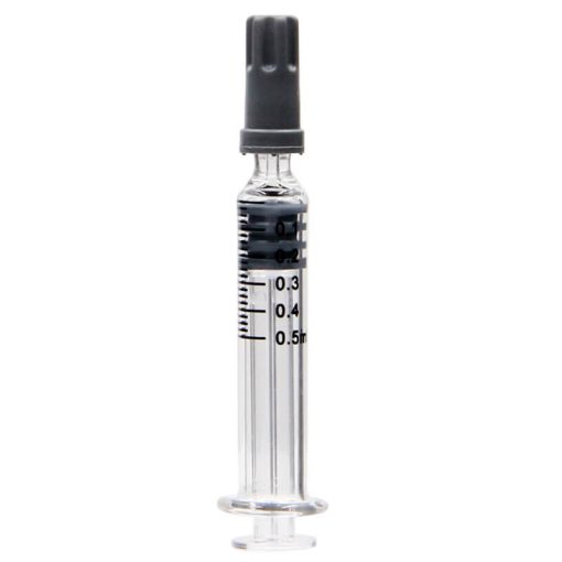 0.5ml glass syringe with luer lock for oil with rubber