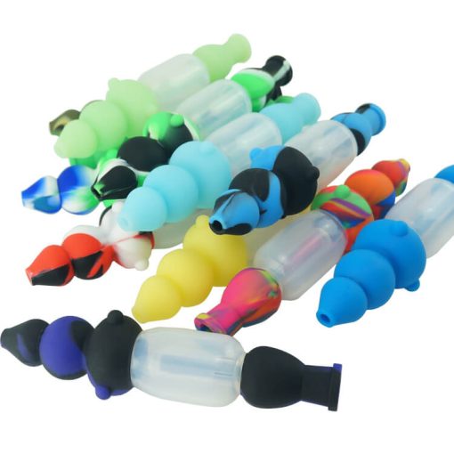 7ml calabash Silicone Pipe with glass bowl collections