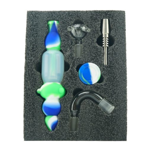 7ml calabash Silicone Pipe with glass bowl full kit