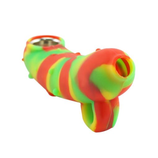 Carton silicone pipe with metal bowl mouthpiece show