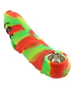 Carton silicone pipe with metal bowl rainbow color