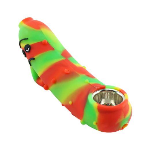 Carton silicone pipe with metal bowl rainbow color