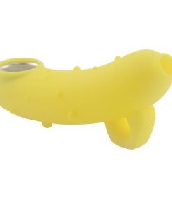 Carton silicone pipe with metal bowl yellow color side show