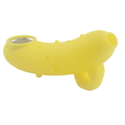 Carton silicone pipe with metal bowl yellow color side show