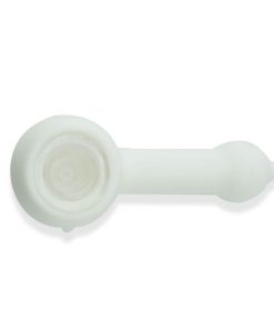 Silicone Hand pipe with glass bowl white color