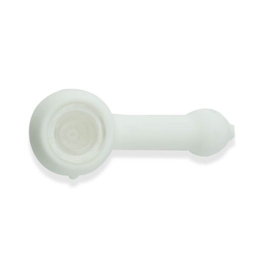 Silicone Hand pipe with glass bowl white color