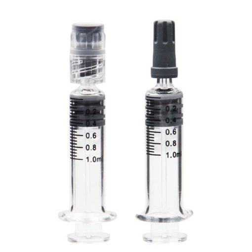 Standard 1ml glass syringe luer lock for distillate show detail