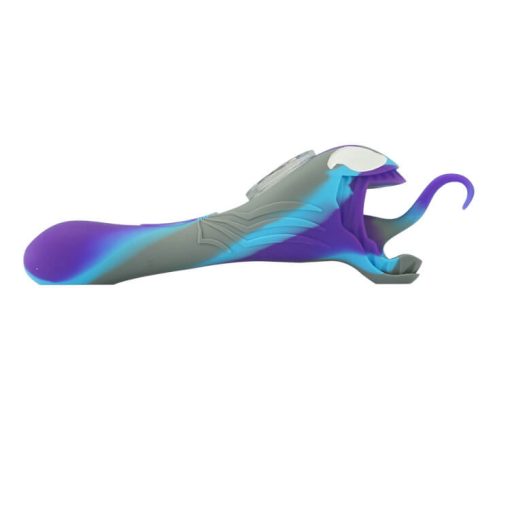 Venom silicone pipe with glass bowl bulk wholesale purple and blue color