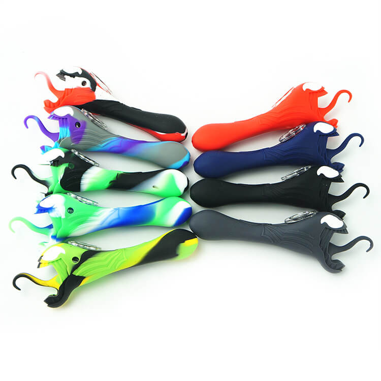 Venom silicone pipe with glass bowl different color