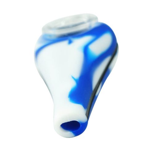 hawk design silicone pile with glass bowl blue color mouthpiece show
