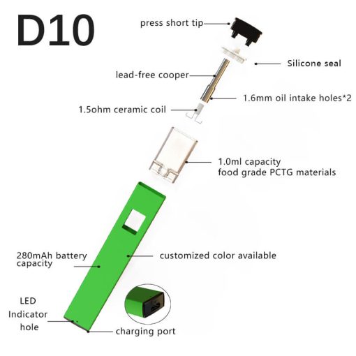 THC Disposable Vape Pen Device D10 Bulk Wholesale production guider