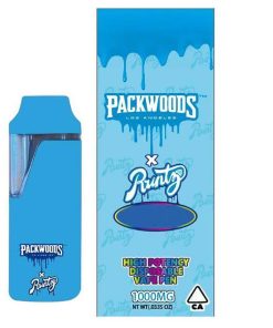 Packwoods X Runtz 1 Gram tank cartridge Disposable vape pen with packaging Wholesale Customized acceptable