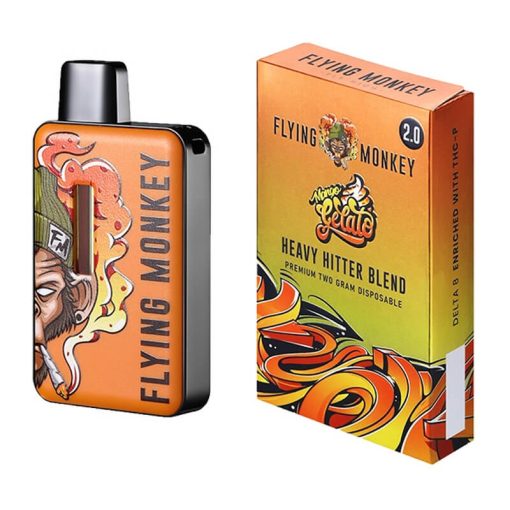 flying-monkey-2 gram disposable vape box heavy hitter blend gelato strains